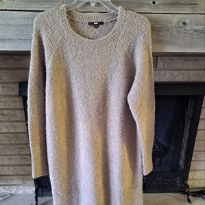 UNIQLO Women's Sweater Dress Wool Alpaca Blend Crew Neck Beige Size Medium